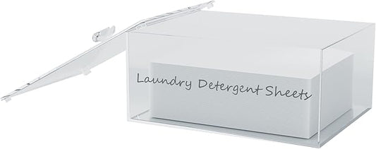 Acrylic Laundry Detergent Sheets Dispenser with Lid, Laundry Detergent Sheets, Storage Box for Laundry Laundry Storage Containers and Decor