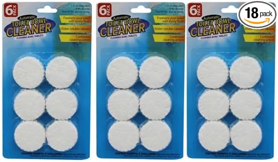Toilet Bowl Cleaner Tablets - 18 PCS Automatic Bleach Toilet Cleaner Tablets, Slow-Releasing Deodorizing & Descaling, Powerful Bathroom Tank Cleaner