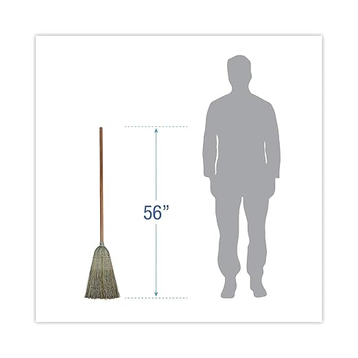 Boardwalk BWK932YCT Warehouse Broom, Yucca Corn Fiber Bristles, 56" Overalll Length, Natural (Case of 12)