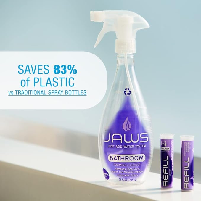 JAWS Foaming Bathroom Cleaner Refill Pods. Box of 24. Refillable Cleaning Supplies.