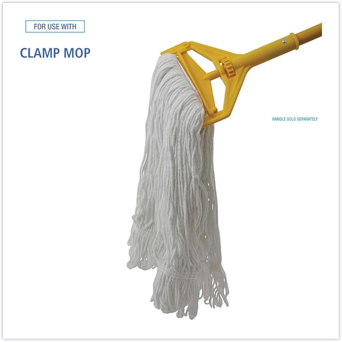 Boardwalk Pro Loop Web/Tailband Wet Mop Head, Rayon, #24 Size, White, 12/Carton