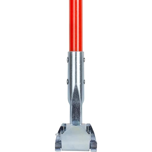 SPARTA 60" Fiberglass Dust Mop Replacement Handle with Clip-On Jaw Clamp Connector, Sliding Locking Collar, Commercial Floor Cleaning, Orange (Pack of 12)