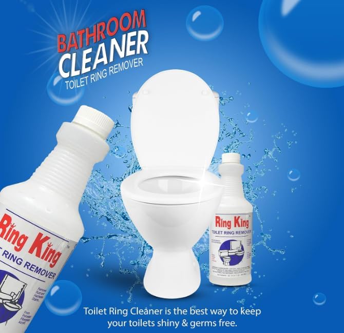 Ring King Toilet Ring Remover, 32 oz, with flip-top applicator – Heavy-duty for rust, hard water, and mineral stains in toilets. Restores severely stained bowls with powerful cleaning capabilities.