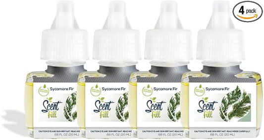 Scent Fill Sycamore Fir Plug in Air Freshener, 4 Scented Oil Refills