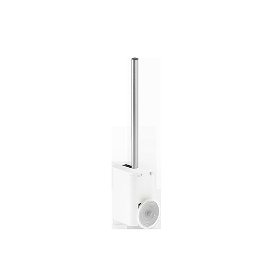 Umbra Flex Adhesive Toilet Brush with Holder for Bathroom, White