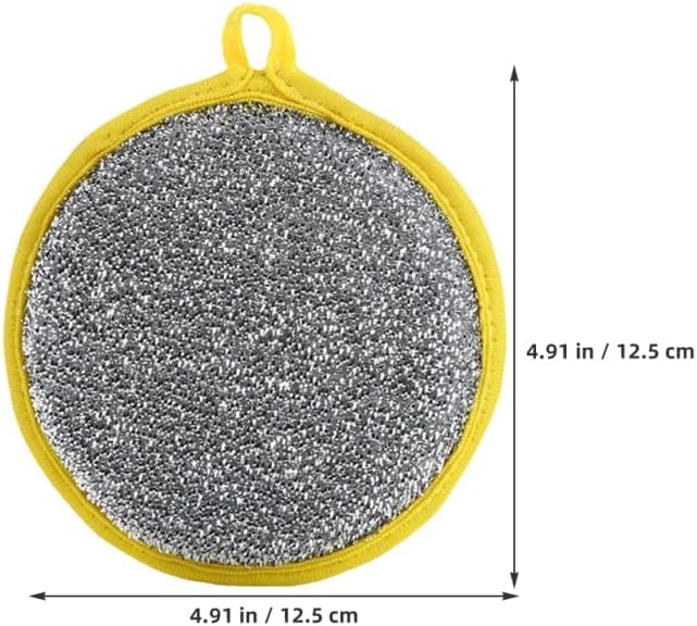 10Pcs Double Sided Round Dish Sponge Metallic Kitchen Scrubber for Efficient Cleaning Multi Purpose Dish Pad and Reusable Kitchen Sponges and Household