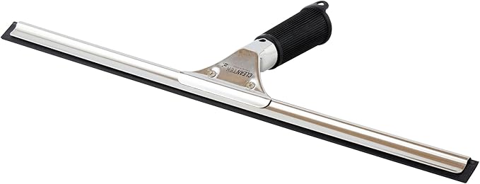 Restaurantware-Clean Tek Professional 17.72 Inch Window Squeegee, 1 Cleaning Squeegee with Rubber Blade - No-Slip Handle, Clean Mirror Or Car Windshield, Stainless Steel Wiper for Glass Door