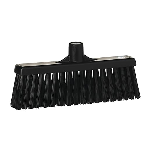 Vikan 31669 Broom,Straight Neck,Medium,12",PP/PBT,Black