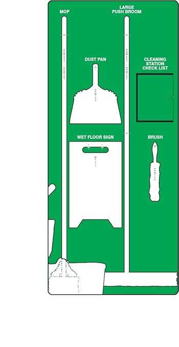 Accuform Clean & Mop Store-Board, Green/White