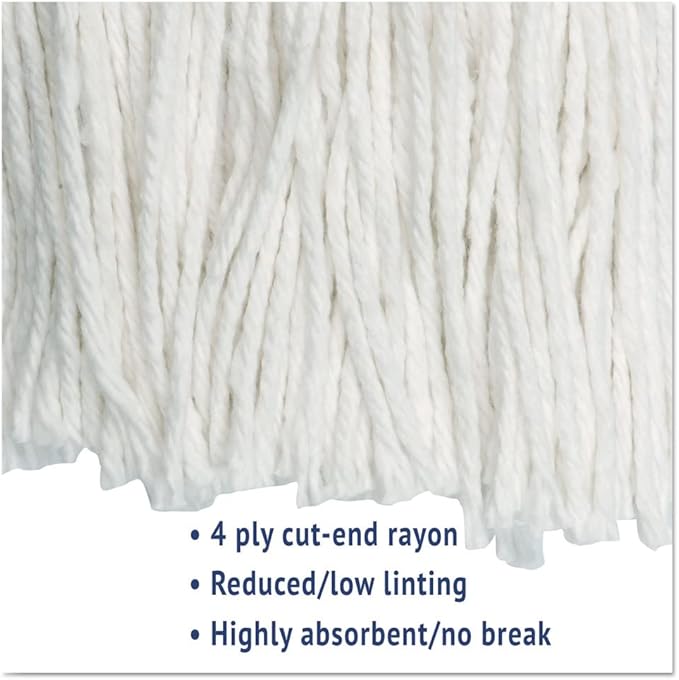 Boardwalk BWK2020REA Cut-End Wet Mop Head, Rayon, No. 20, White