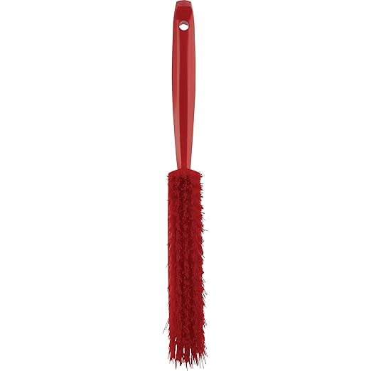 Vikan 45894 Bench Cleaning Brush, Polypropylene/Polyester Medium Bristle Dustpan Brush & Sweeper, 14 Inch, Red