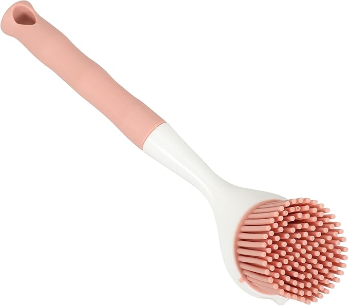 Luxshiny Dish Brush with Long Handle: Pot Scrubber Kitchen Scrub Brush Ergonomic Dish Washing Scrubber for Dishes and Pots Non-Scratch Cleaning