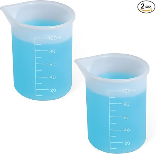 2Pcs Silicone Laundry Detergent Cup, Laundry Detergent Measuring Cup, Silicone Dispenser Cups Reusable for Liquid Flexible Washable Liquid Measuring Cups for Home, Dormitory, Hotel