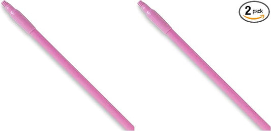 SPARTA 41225EC26 Fiberglass Broom Handle, Mop Handle, Replacement Handle with Acme Threaded Tip for Commercial Cleaning, 48 Inches, Pink (Pack of 2)