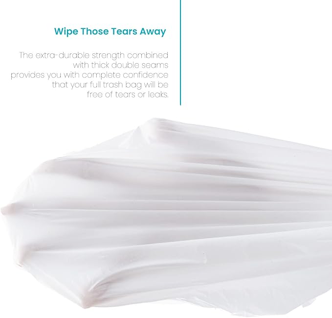 Home Zone Living 8 Gallon Kitchen Trash Bags with Drawstring Handles, Heavy Duty Custom Fit Design for 30 Liter Dual Recycling Liners, Code 30R, 60-Count (Pack of 8)