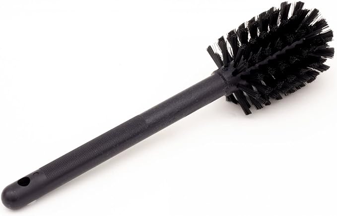 SPARTA 12 Inch Bottle Brush with Polyester Bristles and Plastic Handle, Color Coded, Large Round Head Cleaner for Bottles Jars and Food Service Equipment, Black