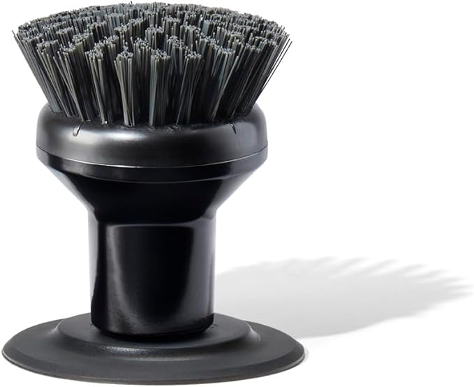 Curio Home Goods Ionic Palm Brush, Magnetized to Stand Upright, Stainless Steel with Replaceable Head, Onyx/Black