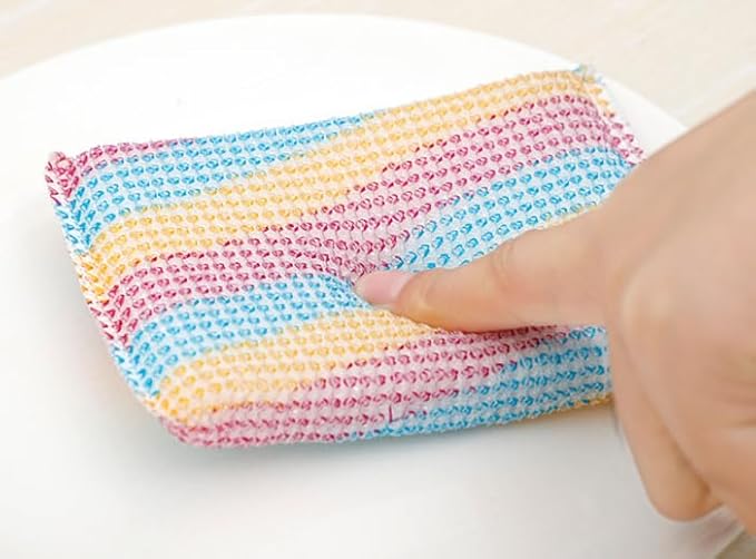 Cleaning Scrub Pad Long-Lasting and Reusable Dishwashing Sponge,All-Purpose Scouring Pads Sponge for Kitchen,Bathroom (4 pcs)