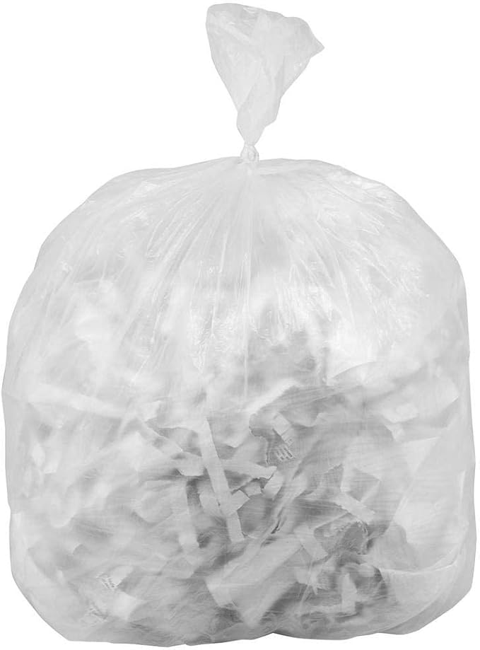 8 Gallon Trash Bags – 75 Small To Medium Garbage Bags | 24" x 24" Clear Waste Basket Trash Bags | Commercial Bulk Plastic Bathroom Trash Can Liners | Office Shredder Bags