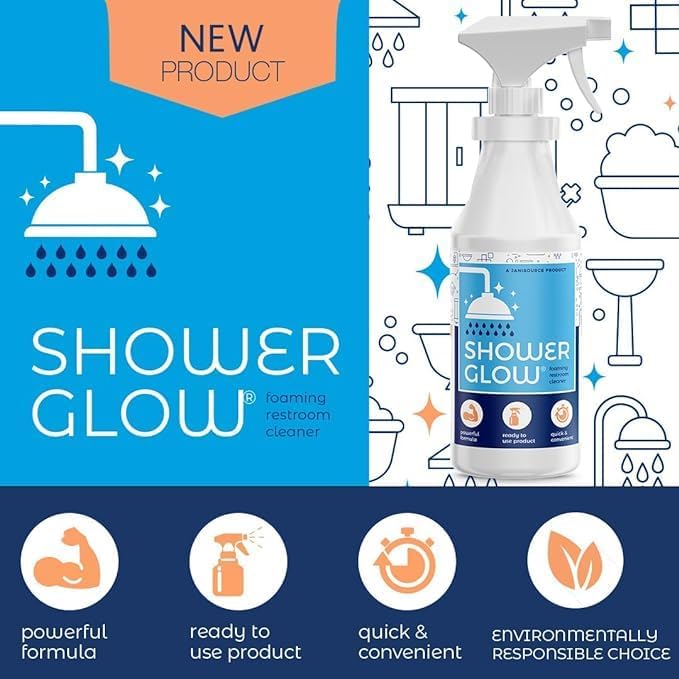 ShowerGlow Foaming Restroom Cleaner, Ready-To-Use, Non-Corrosive, 1 Quart (3-Pack)