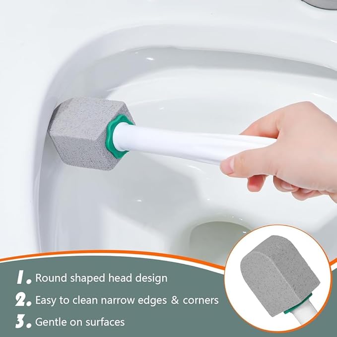 10 Pcs Pumice Stone Toilet Bowl Cleaner Toilet Pumice Stone with Long Handle Toilet Brush for Pool Bathtubs Kitchen Sink