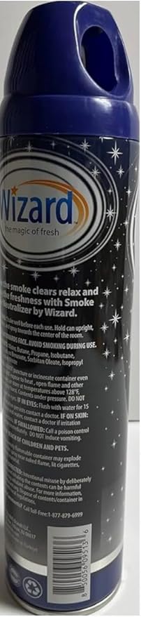 Wizard Double Action Smoke Odor Neutralizer & Air Freshener, Eliminates Smoke Smell & Odors, Freshens Air, Long-Lasting Scent; 6-Pack of 10 oz Sprays fresh breeze