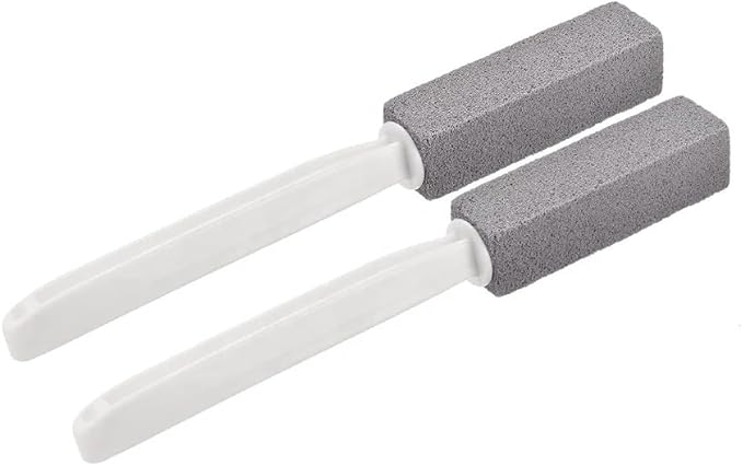 Pumice Stone Toilet Bowl Cleaner with Extra Long Handle (2 Pack) – Removes Hard Water Rings, Calcium, Lime & Rust – Non-Scratch Cleaning Stick for Toilet, Bathtub, Pool, Tile & Sink