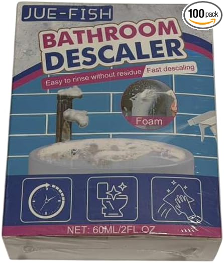 Jue-Fish Bathroom Descaler Foam Cleaner - Stubborn Stains Remover, Fresh Scent, All Purpose Bubble Spray (1pcs)
