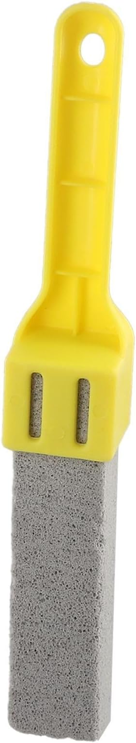 Natural Pumice Toilet Cleaning Brush With Ergonomic Handle For Removing Yellow Stains Rust Scale On Toilets Sinks Bathtubs Tiles Chemical-Free Multi-Use Bathroom for SURFACE Cleaner (Yellow)
