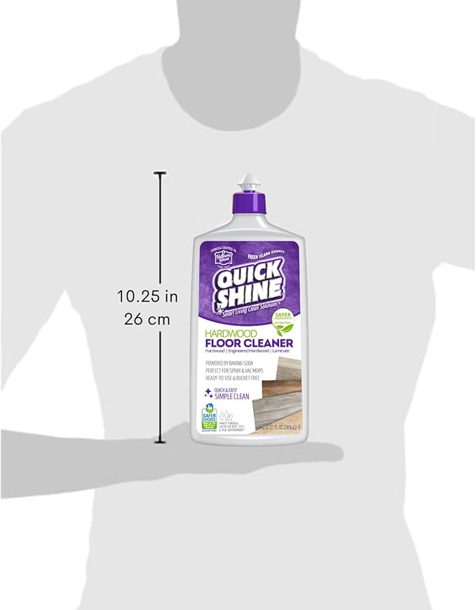 Quick Shine Hardwood Floor Cleaner 27oz, 6Pk| Use in Spray & Vac Mops| Removes Dirt & Scuff Marks| Ready-to-Use, Streak Free, No Rinse| Safer Choice Cleaner| Perfect for Gentle and Effective Cleaning