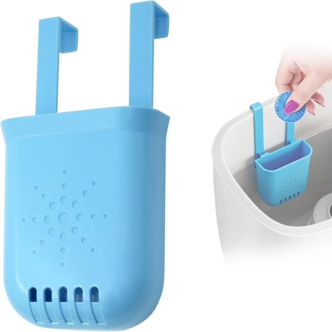 Controlled Release Toilet Bowl Cleaner Tablets Holder, Universal Toilet Tank Cleaner Dispenser with Adjustable Hooks, Hanging Bleach Tablet Bracket for Long-Lasting Cleaning, Prevents Tank Buildup