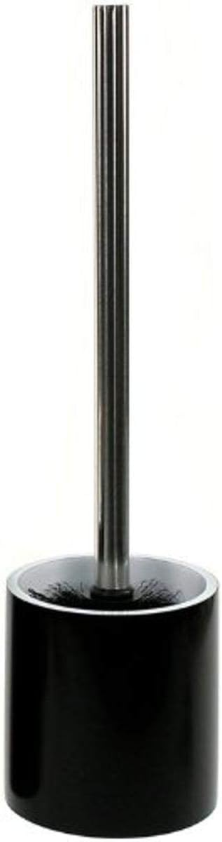 Gedy Yucca Steel Free Standing Round Toilet Brush Holder in Resin, Black