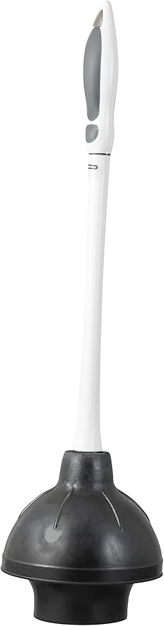 Superio Toilet & Sink Plunger and Holder Grey, 1-Pack
