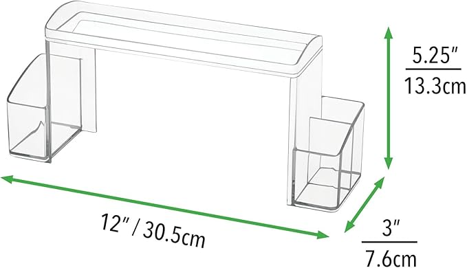 mDesign Small 2-Tier Plastic High-Rise Bathroom Cabinet Organizer - Vitamin Bottle, Medicine, Makeup Storage Shelf for Sink, Counter, and Vanity - Perfect for Hair Product Organization - 2 Pack, Clear