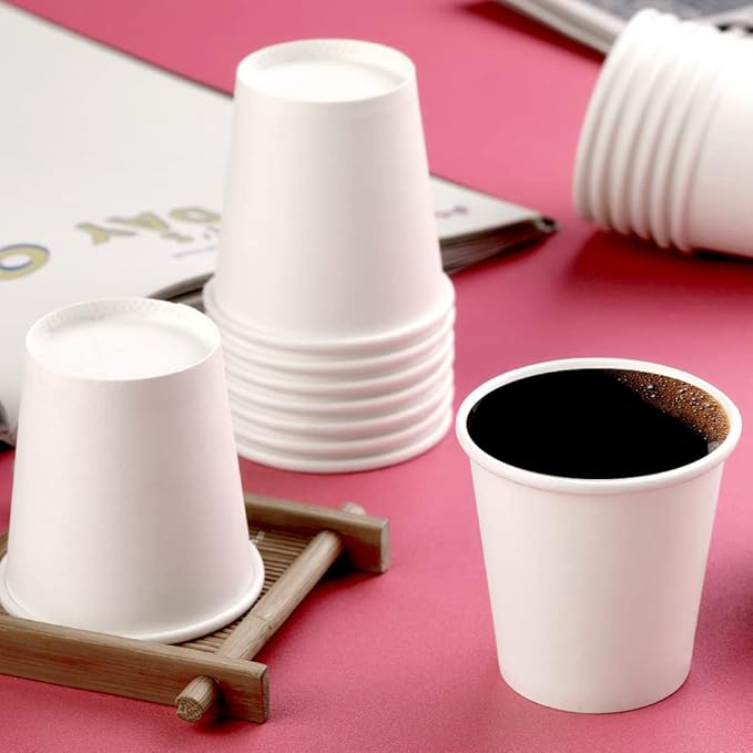 50 Pack 3oz White Paper Cups, Bathroom Cups Disposable,Moushwash Cup Small Snack Cup for Water, Juice, Candy Ideal for Party Bathroom and Office