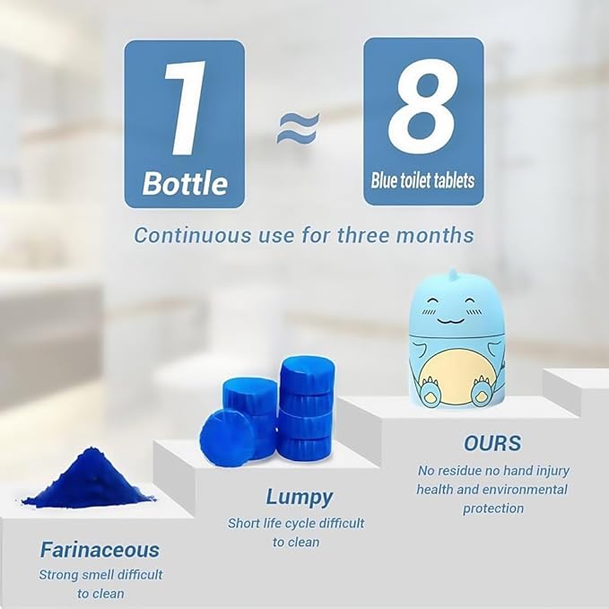 Toilet Cleaner & Toilet Deodorizer Wonder, Cute Dinosaur-Shaped Cleaning Tank Cleaner, Bottle Lasts for 90 Days, With Ocean, Jasmine, And Peach Scent Leaving Looking Fresh (1, Peach)