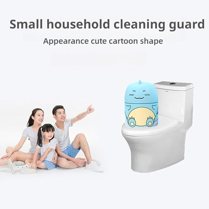 Cute Dinosaur-Shaped Toilet Bowl Cleaner Bottle,Automatic Bathroom Toilet Tank Cleaner with Carrying Rope,Three Fragrances,Ocean Jasmine Peach for 90 days,Easy to Use Leaving Fresh Scent (Blue+Green)