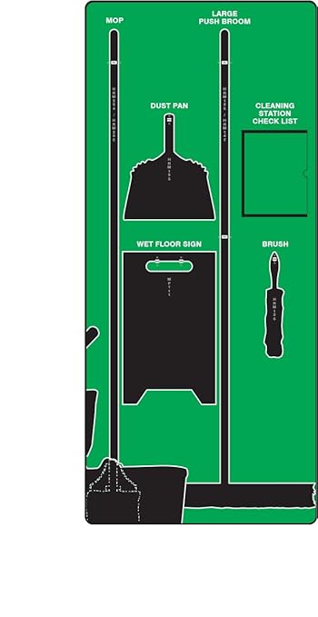 Accuform Clean & Mop Store-Board, Green/Black