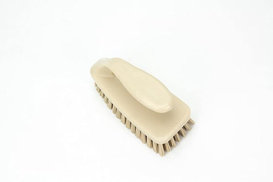 SPARTA Scrub Brush with Iron Shaped Handle and Stiff Bristles, Heavy Duty Scrubber Brush for Kitchen, Bathroom, Shower, Tile, Sink, Carpet and Bakepans, Polypropylene, 6 Inches, Tan