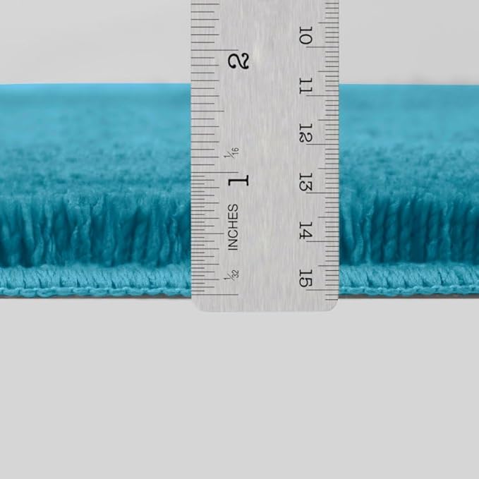 Bath Rugs Set 3 Pieces Bathroom Mat Soft Absorbent Plush Shaggy Soft Floor Non Slip Shower Bath Tub Machine Washable (Teal-ser, 20"x32"/20"x20"/17"x24")