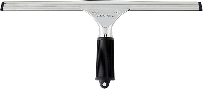 Restaurantware-Clean Tek Professional 13.78 Inch Window Squeegee, 1 Cleaning Squeegee with Rubber Blade - No-Slip Handle, Clean Mirror Or Car Windshield, Stainless Steel Wiper for Glass Door