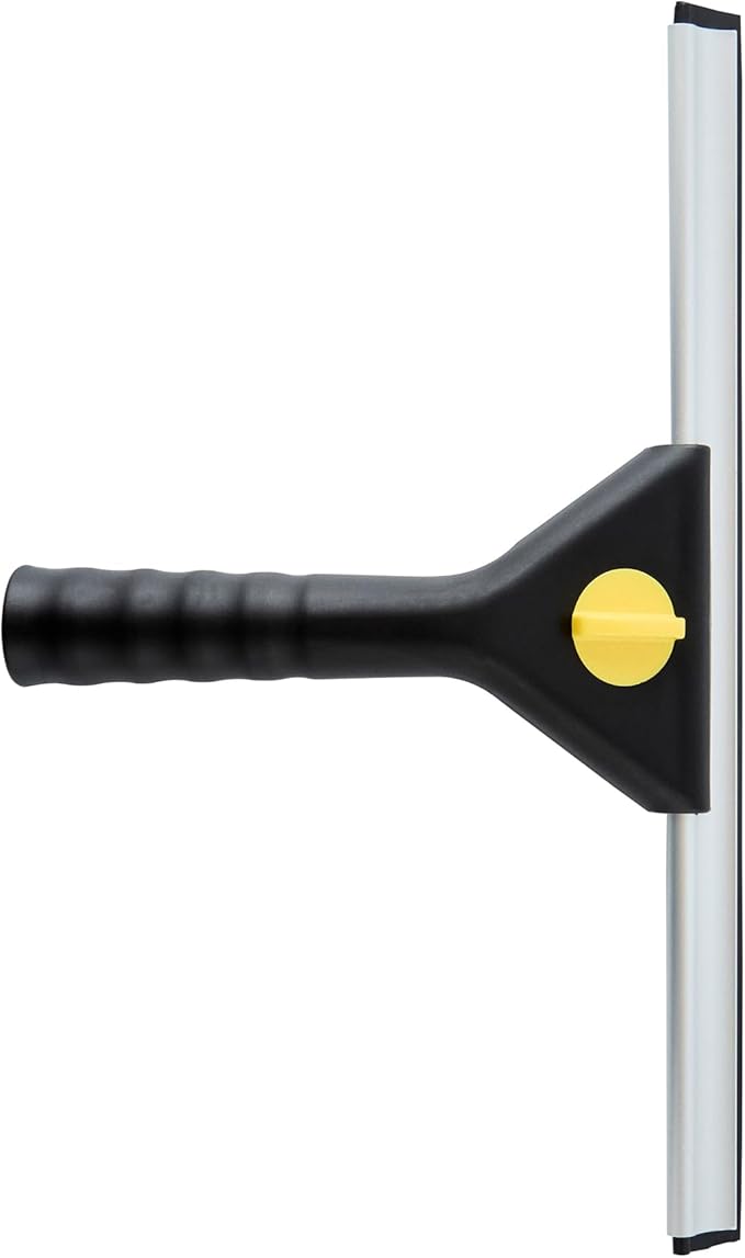 Restaurantware-Clean Tek Professional 11.81 Inch Window Squeegee, 1 Window Cleaning Squeegee with Rubber Blade - All-Purpose, for Mirror Or Glass Door, Black Plastic Wiper with Aluminum Frame