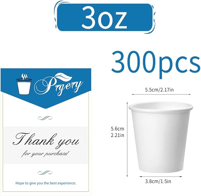 300 Pack 3 oz White Paper Cups, Bathroom Cups Disposable, Moushwash Cups for Snack, Water, Juice,Candy Ideal for Party Bathroom and Office