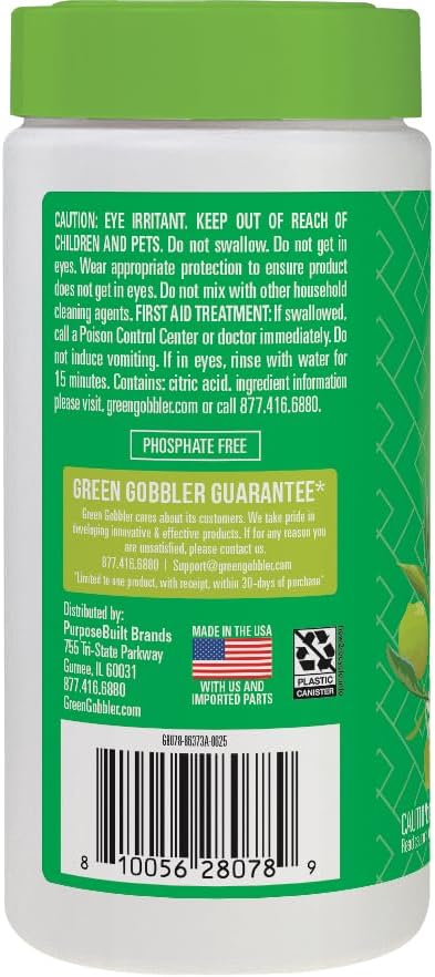 Green Gobbler Stink Buster Toilet Deodorizer & Cleaner For After You Go – Fresh Lime Scent, Bleach-Free, Enzyme Enhanced, Safe for Toilet, Pipes & Septic, Eliminates Odors & Residue, 15+ Uses