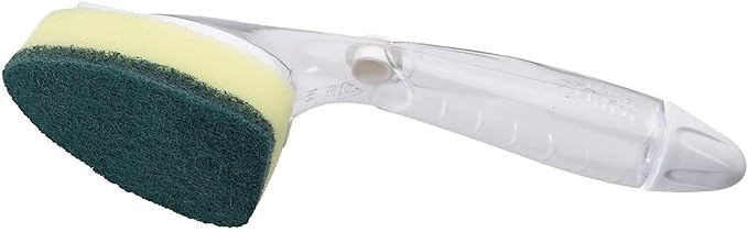 3M Scotch-Brite Soap-Dispensing Dishwand, 2.5 X 9.5, Yellow/green, 4/carton