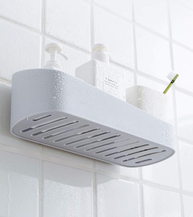 Eibo Adhesive Bathroom Shower Shelf Wall Mounted, No Drilling Shelf Wall Mounted, Removable Wall Organizer, Kitchen Storage Rack Wall Mounted