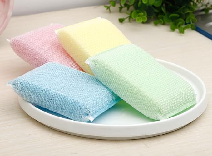 Cleaning Scrub Pad Long-Lasting and Reusable Dishwashing Sponge,All-Purpose Scouring Pads Sponge for Kitchen,Bathroom (10 pcs)