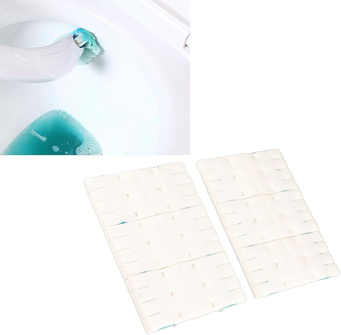EVGATSAUTO 12Pcs Disposable Toilet Brush Replacement Refills Toilet Scrubber Wand Refills Cleaning Pads with Built in Cleaner for 3061 Wand Versatile Bathroom Cleaning Lemon Scent