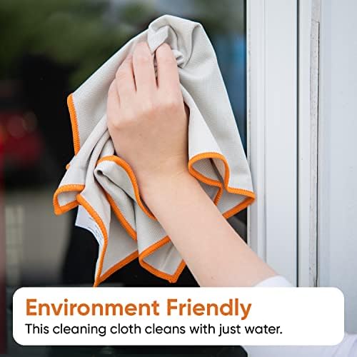 Superio Microfiber Glass, Mirror, Window Cleaning Cloth for Car Windshield, Lenses Tv Screen, Electronics, 14x16 Large Micro Fiber Lint & Streak Free Blue/Green, Just Water, 8 Pack