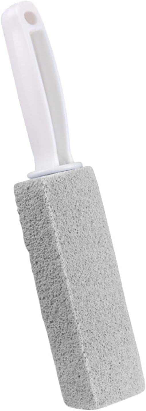 Toilet Cleaner Stone Dead Corner Grout Cleaner Long Handle Bathroom Appliances Toilet Brush for Household Cleaning (Gray 10cm)